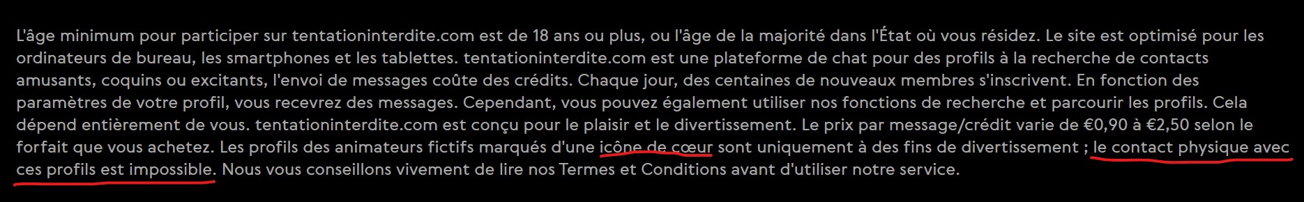 tentation interdite arnaque